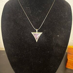 Elegant Purple Triangle Pendant Necklace